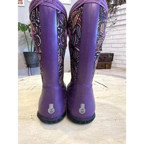 Bogs Girls Purple Waterproof Rubber Boots Size 1 Big Kids Floral Garden - Picture 7 of 7